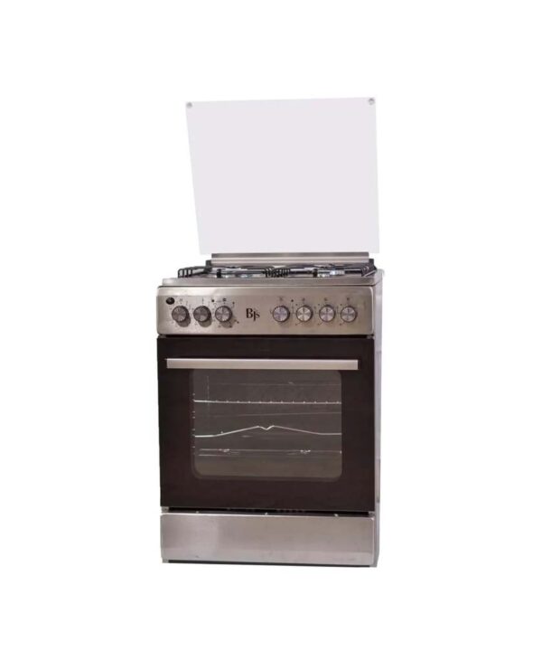 Bjs 60by60 Cooker with oven fan Silver/ Black/Brown