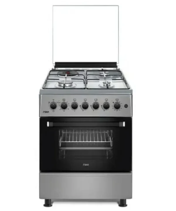 Mika 3 Gas+ 1 Electric MST58U31E3SLEM Cooker, Silver,58 X 58