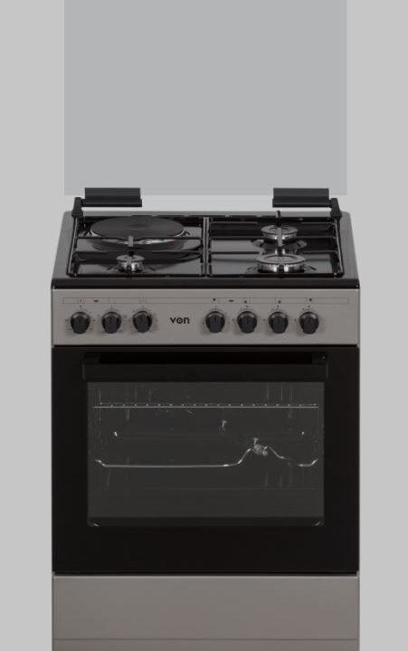 VON HOTPOINT FREE STANDING COOKER (VAC6SH31UX) 3GAS + 1ELECTRIC INOX